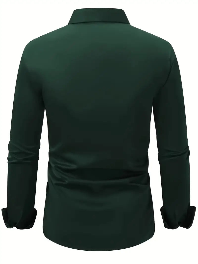 Axel | Men's Dress Shirt Black Long Sleeve Button Up