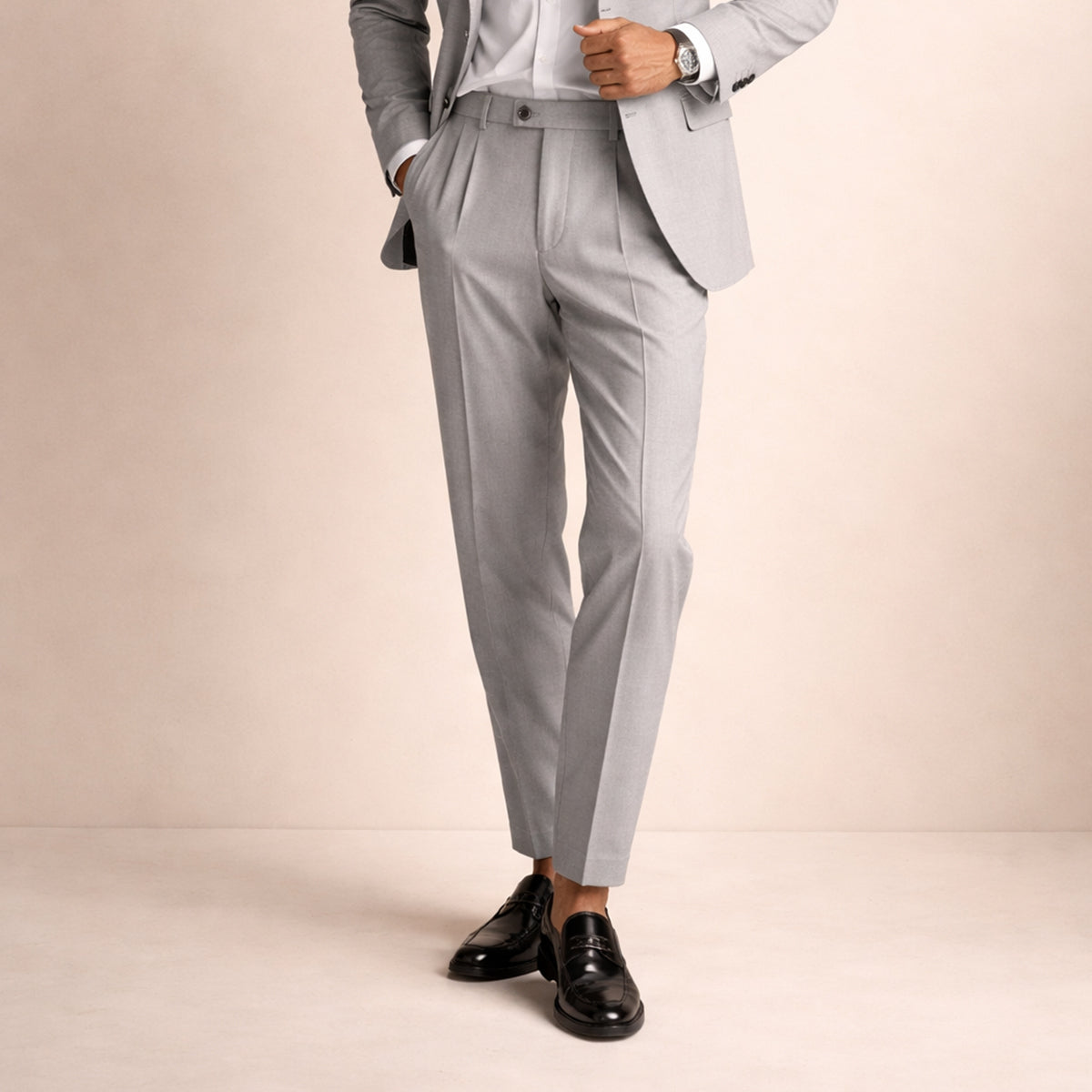 Axel | Men's Tailored Pleated Dress Pants Black