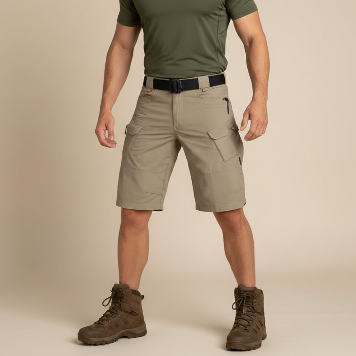 Sage | Men's Cargo Shorts Olive Khaki Utility Belt