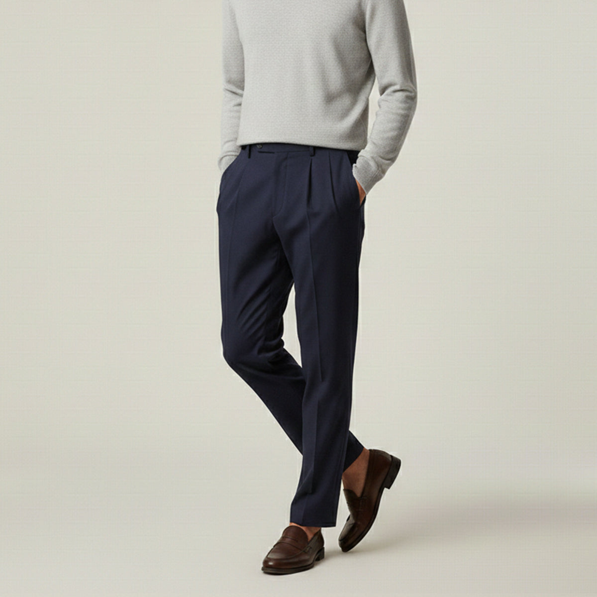 Sage | Men's Pleated Dress Pants Black