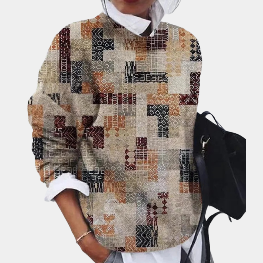 Dama Washington Iolanthe printed crewneck sweater - front view