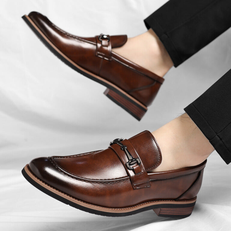 Axel | Men's Slip On Loafers Brown Dress Shoes