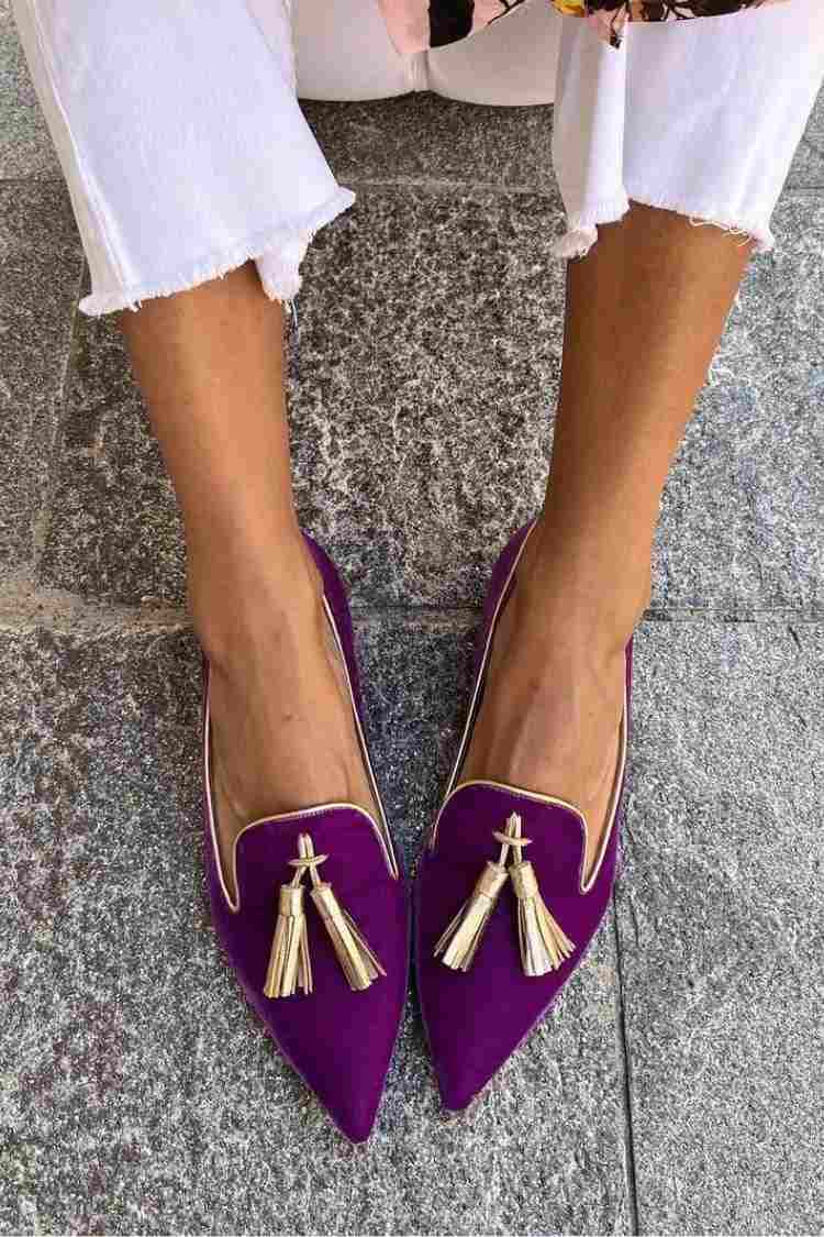 Maeve | Women's Velvet Loafer Burgundy Tassel Flat
