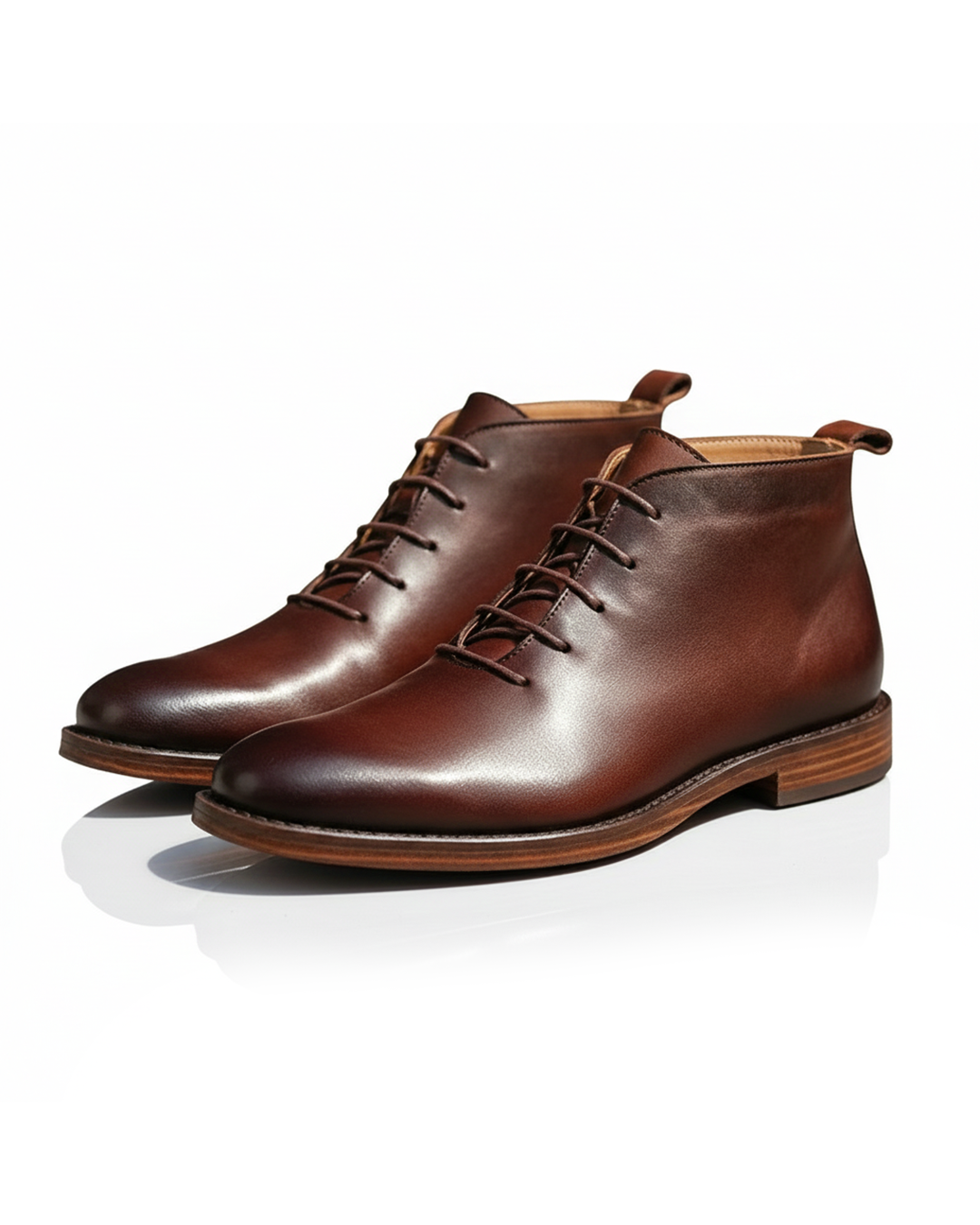 Axel | Men's Leather Lace Up Ankle Boots Brown