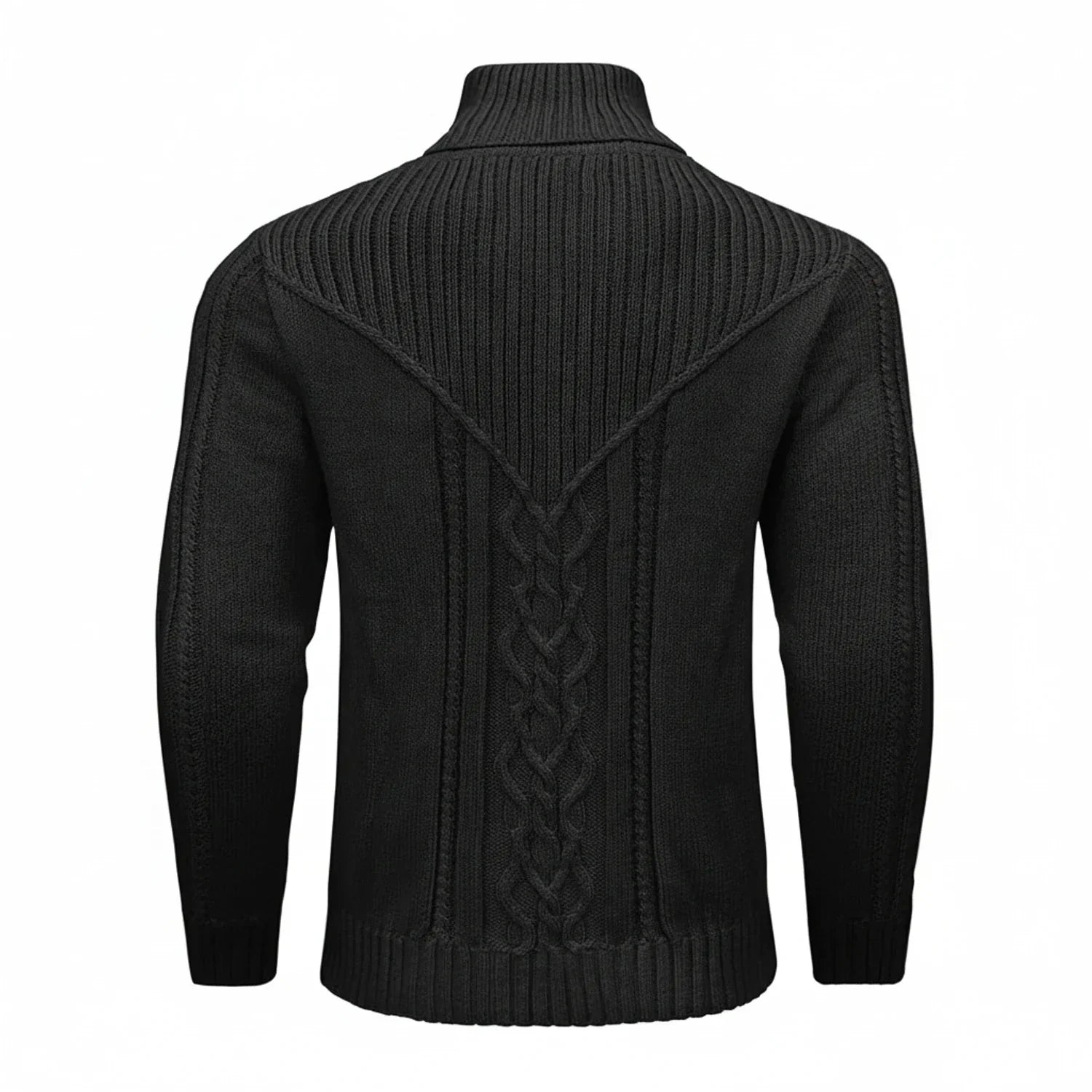 Ash | Men's Cable Knit Shawl Collar Sweater Gray