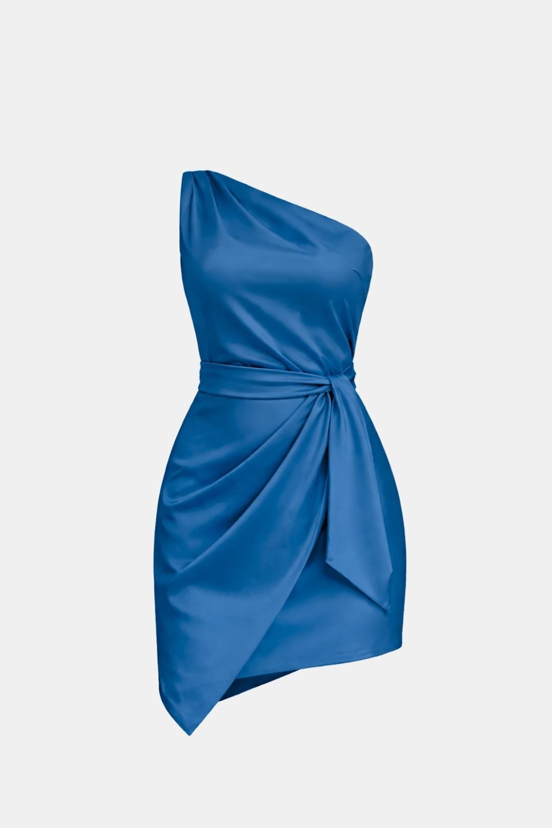 Paloma | Women's One Shoulder Satin Mini Dress Cream