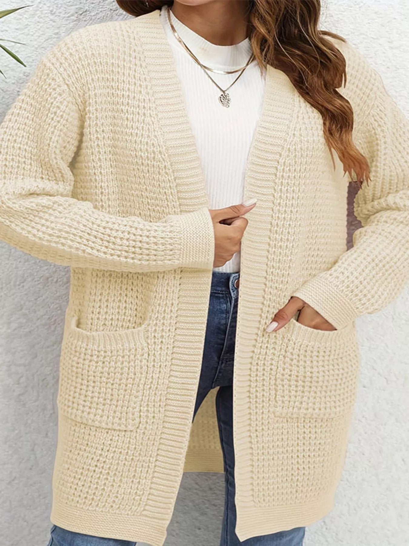 Cleo | Women's Knit Cardigan Pink Long Sleeve Open Front