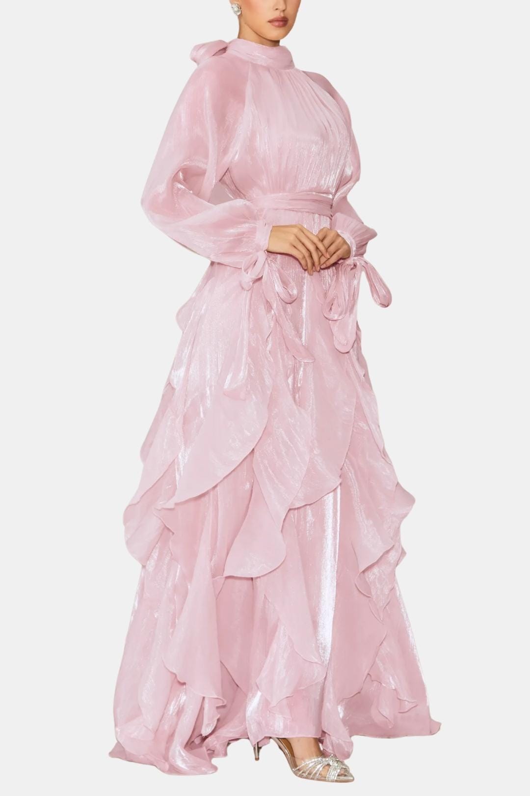 Lola | Women's Long Sleeve Maxi Dress Cream Ruffled