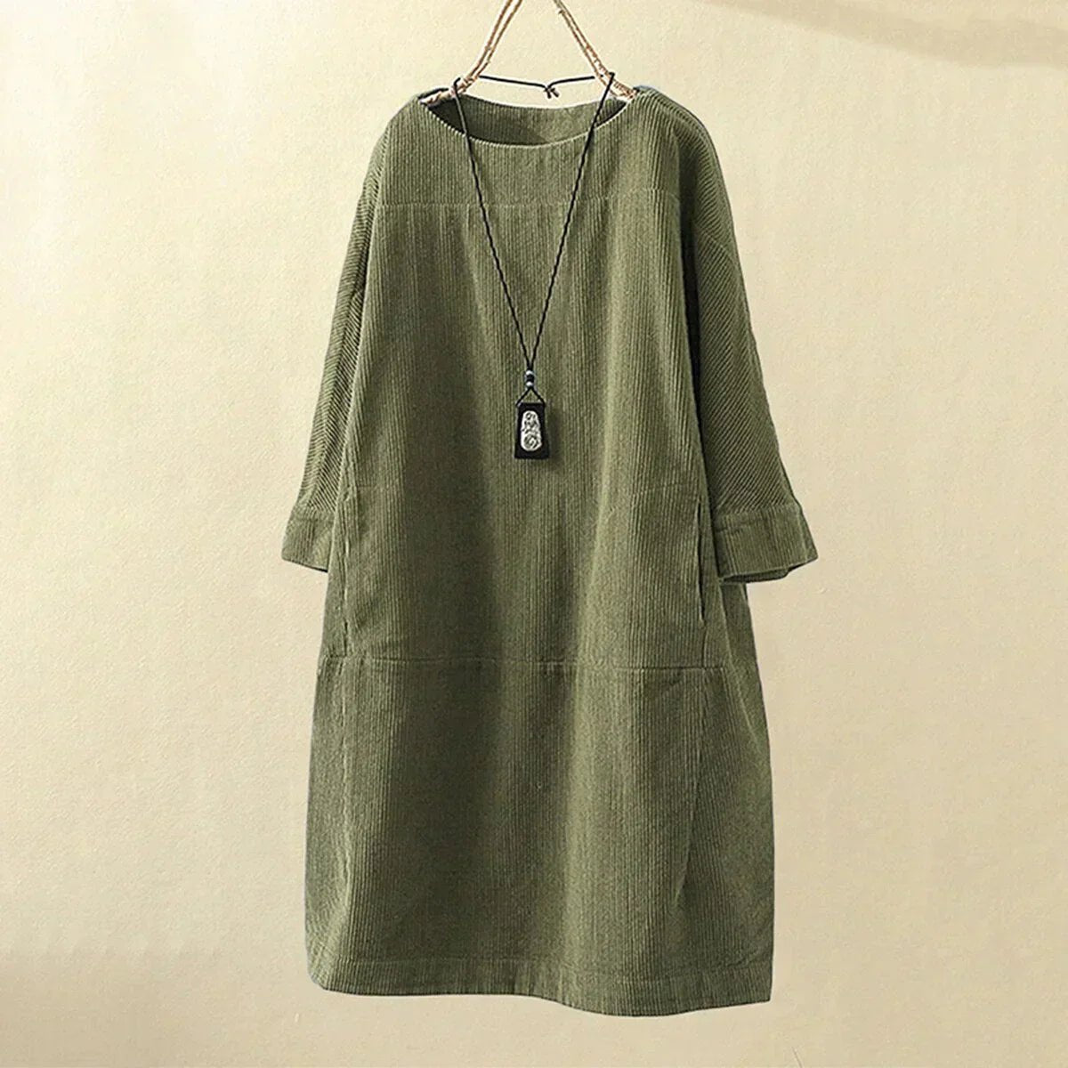 Elise | Women's Corduroy Tunic Dress Long Sleeve