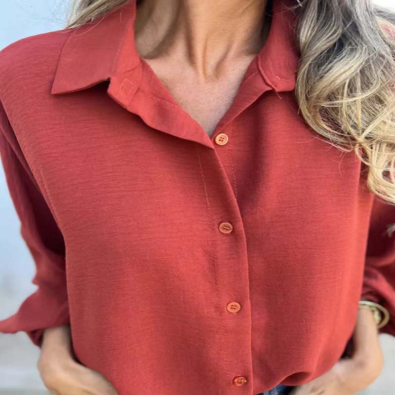Nina | Women's Cropped Linen Button Down Shirt Gray