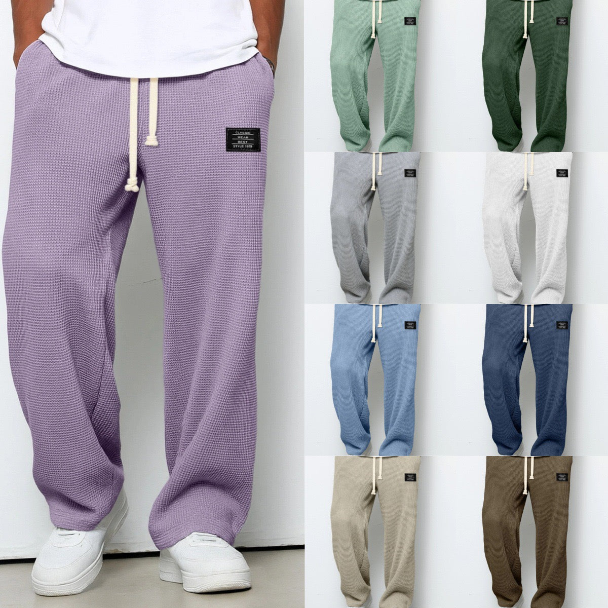 Axel | Men's Relaxed Fleece Pants Light Blue Drawstring