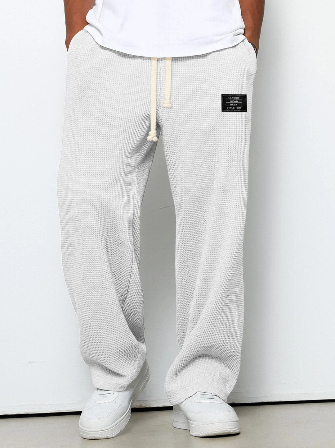 Axel | Men's Relaxed Fleece Pants Light Blue Drawstring