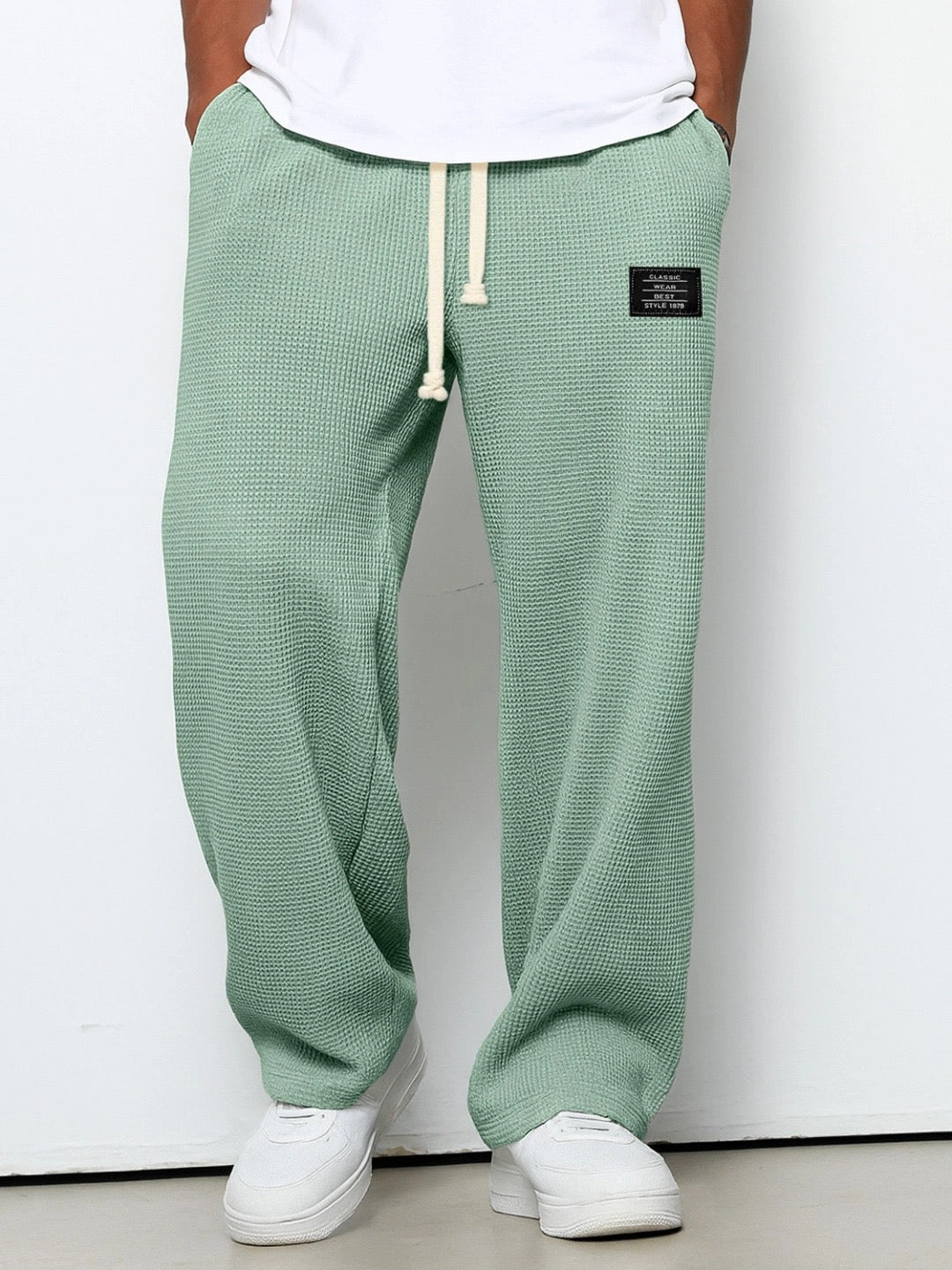Axel | Men's Relaxed Fleece Pants Light Blue Drawstring