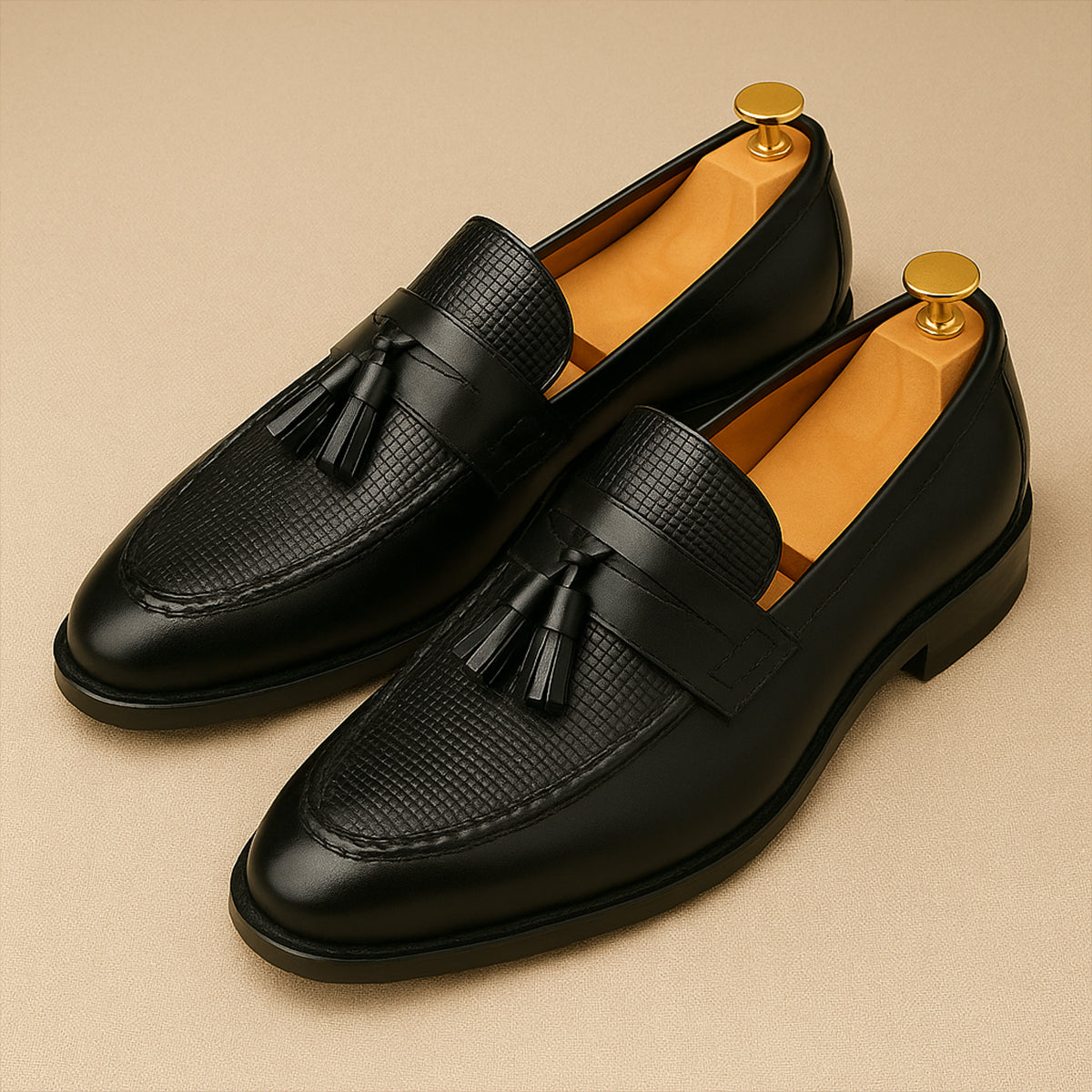 Axel | Men's Leather Tassel Loafer Brown Cognac