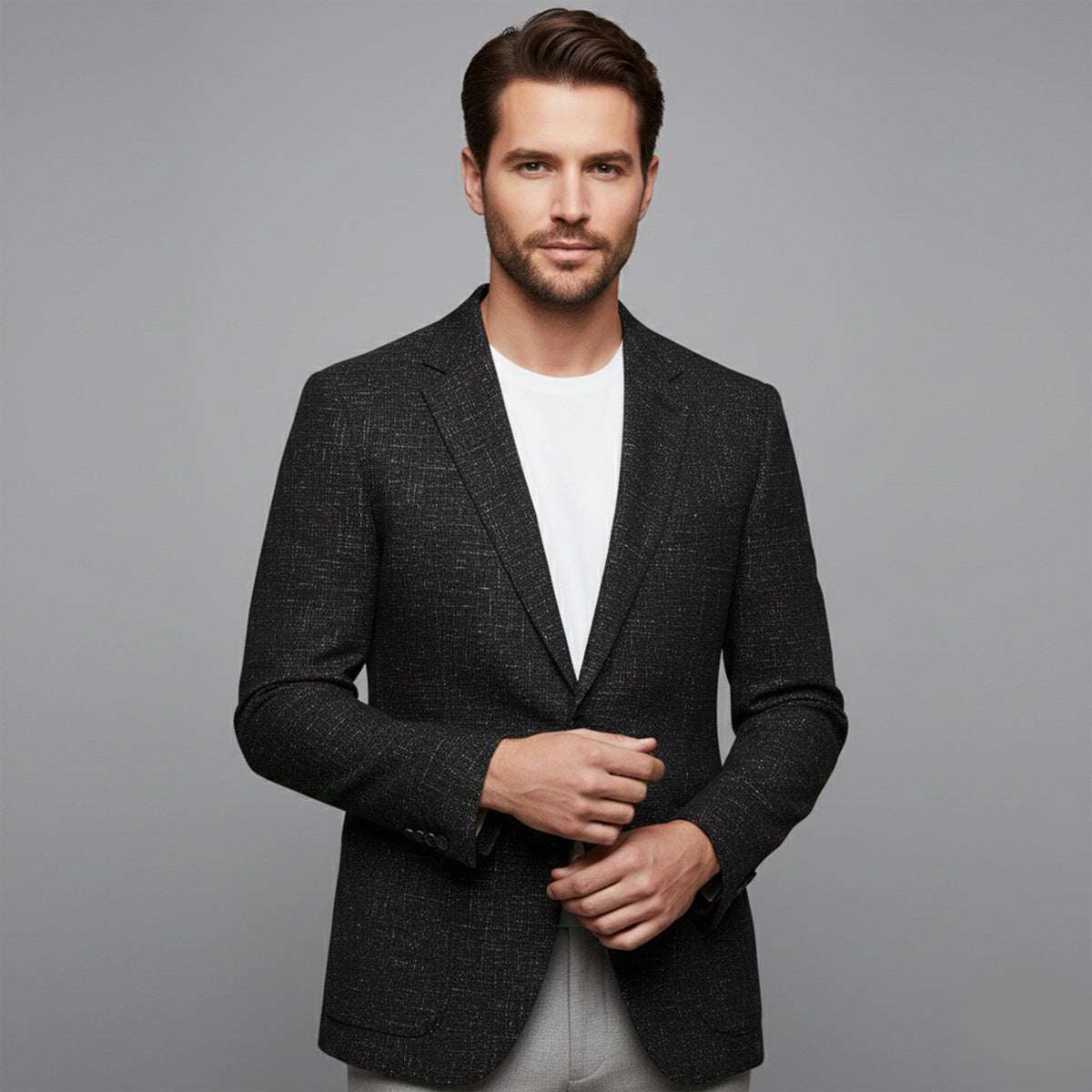 Sage | Men's Check Blazer Mauve Double Breasted