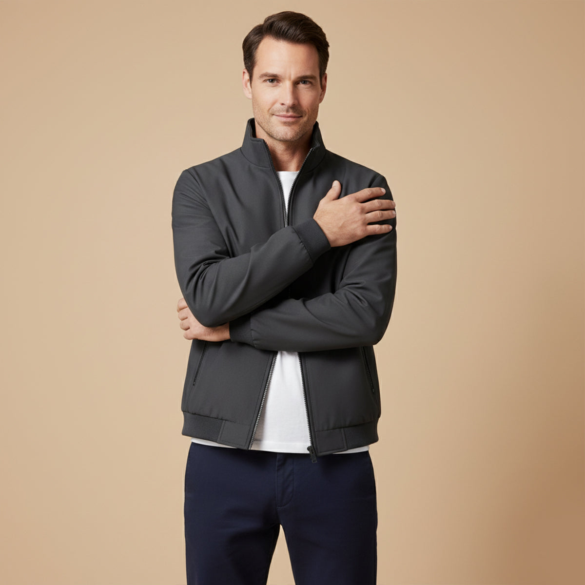 Vance | Men's Fleece Lined Winter Jacket Navy Waterproof