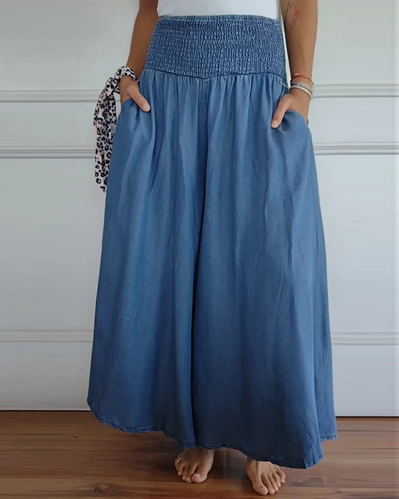 Alma | Women's High Waisted Maxi Skirt Black Linen