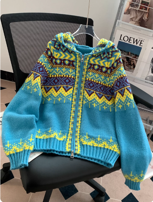 Dama Washington Griselda women's zip-up fair isle cardigan - view 5
