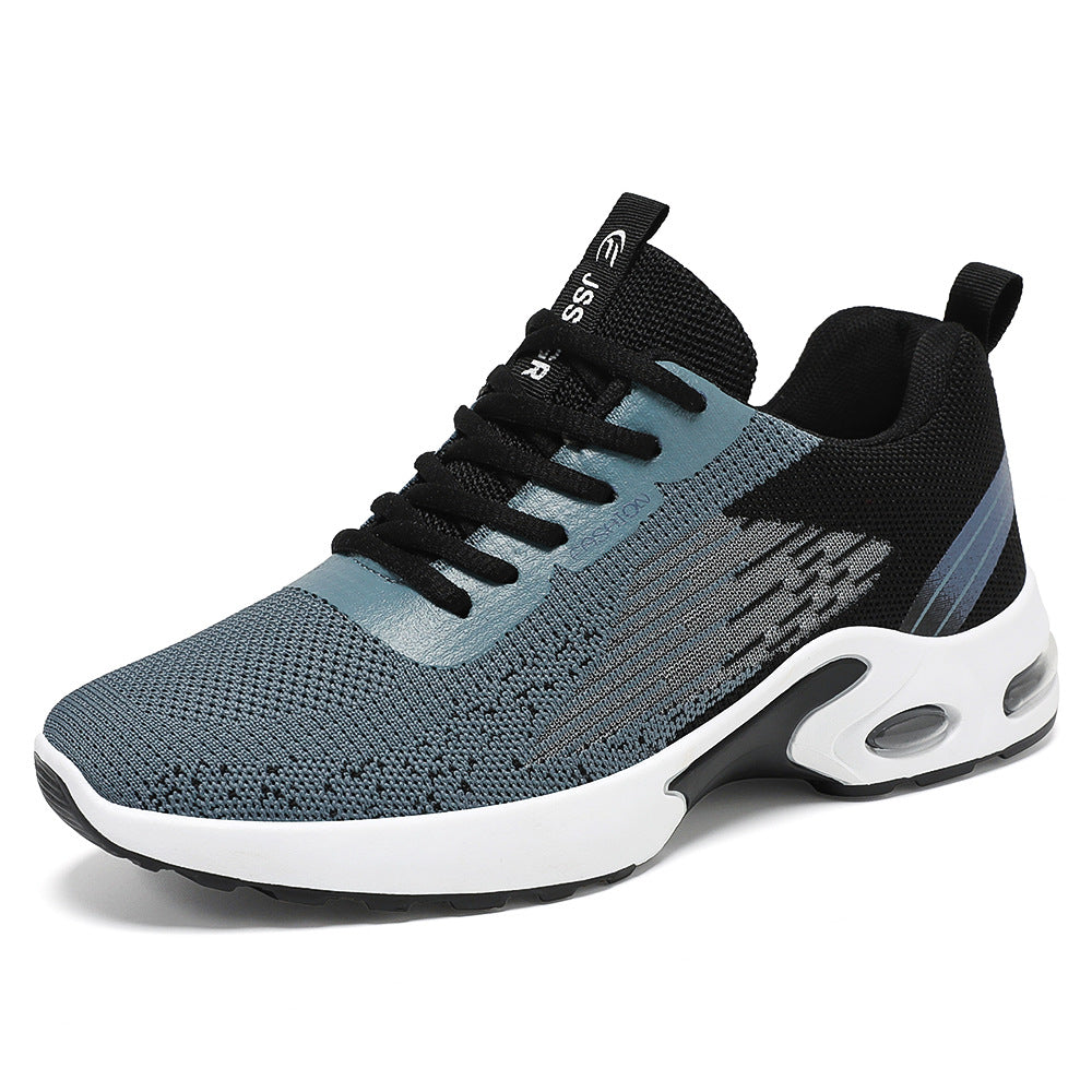 Axel | Men's White Black Knit Lace Up Athletic Sneaker