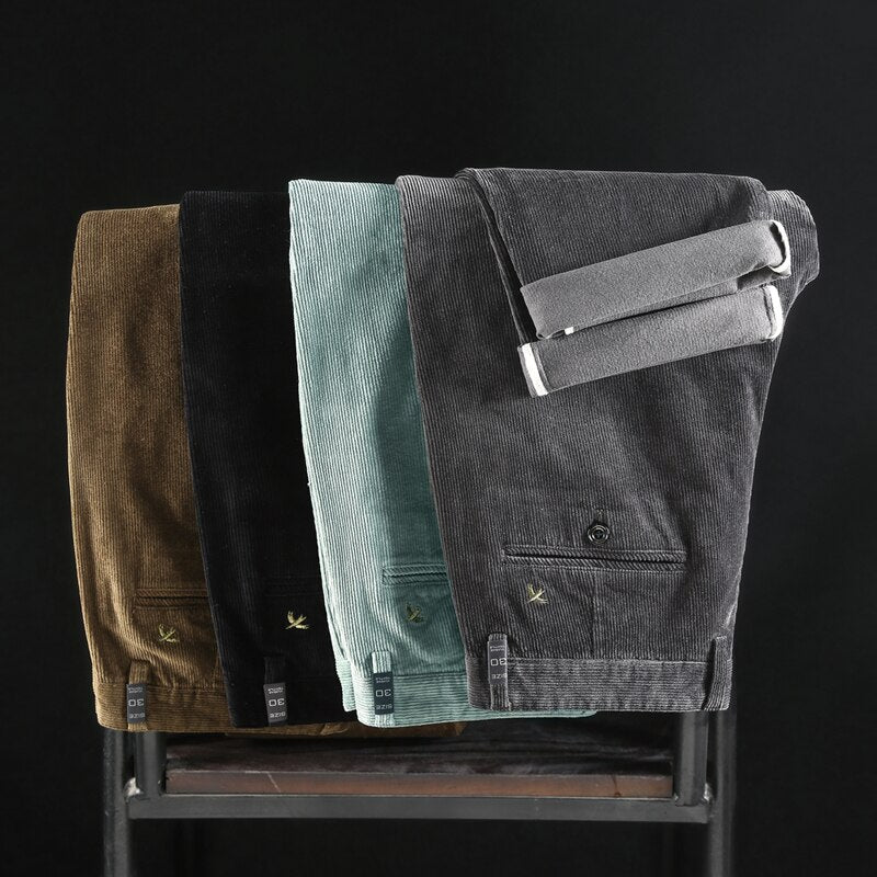 Bram | Men's Corduroy Pants Black Straight Leg
