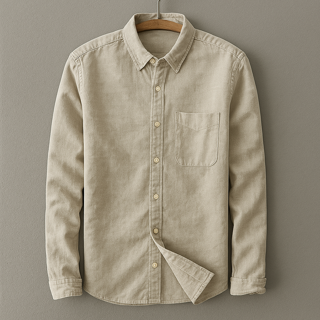 Bram | Men's Denim Shirt Navy Long Sleeve Button Up