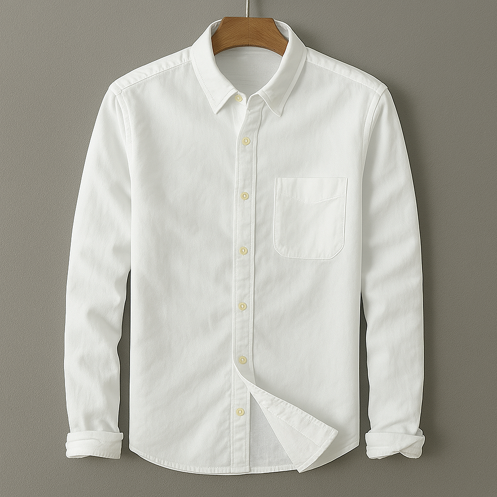 Bram | Men's Denim Shirt Navy Long Sleeve Button Up