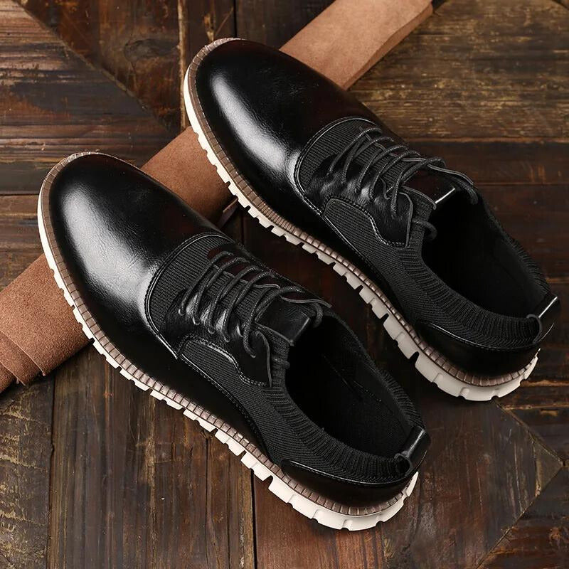 Jude | Men's Cognac Leather Oxford Shoes White Sole