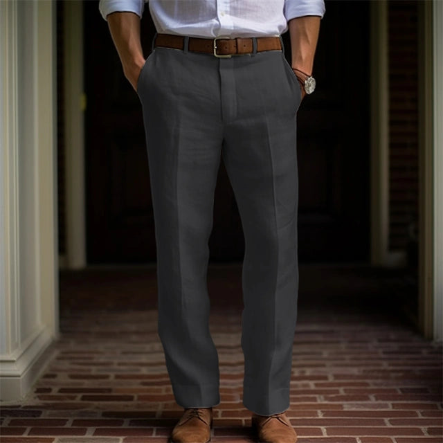 Callum | Men's Dress Pants Cream Straight Leg Tailored