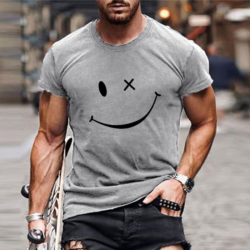 Max | Men's Graphic Tee White Smiley Face Print