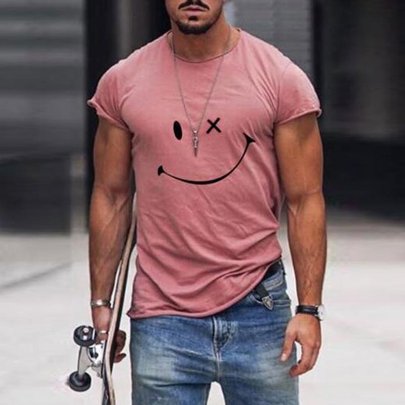 Max | Men's Graphic Tee White Smiley Face Print