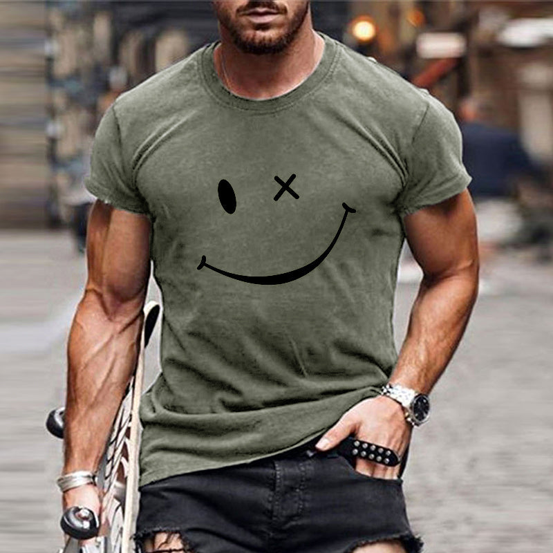 Max | Men's Graphic Tee White Smiley Face Print