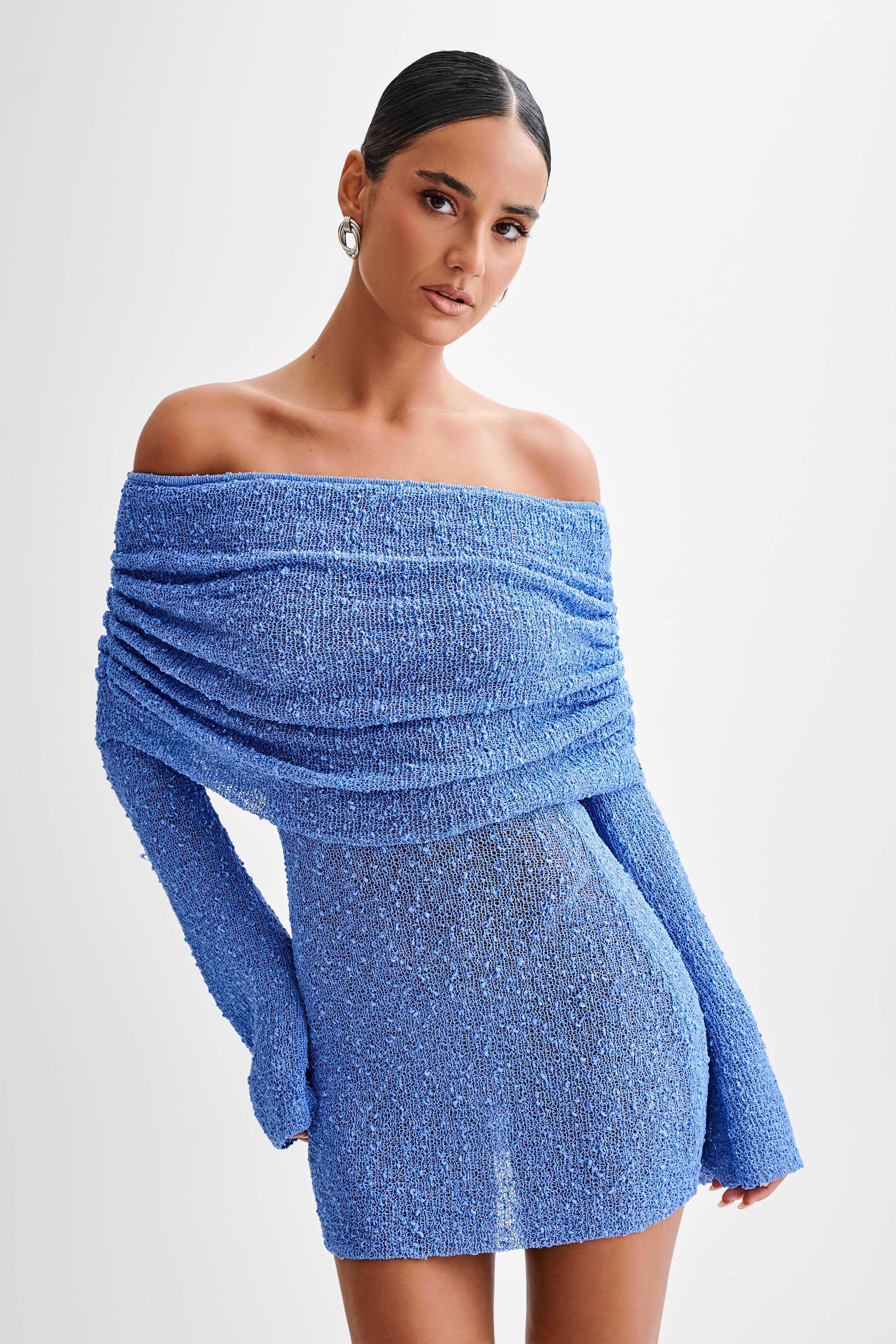 Isla | Women's Off Shoulder Knit Dress Cream