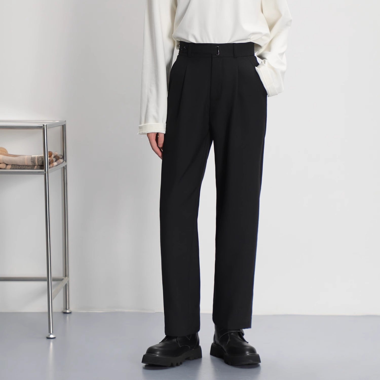 Wyatt | Men's Pleated Dress Pants Black