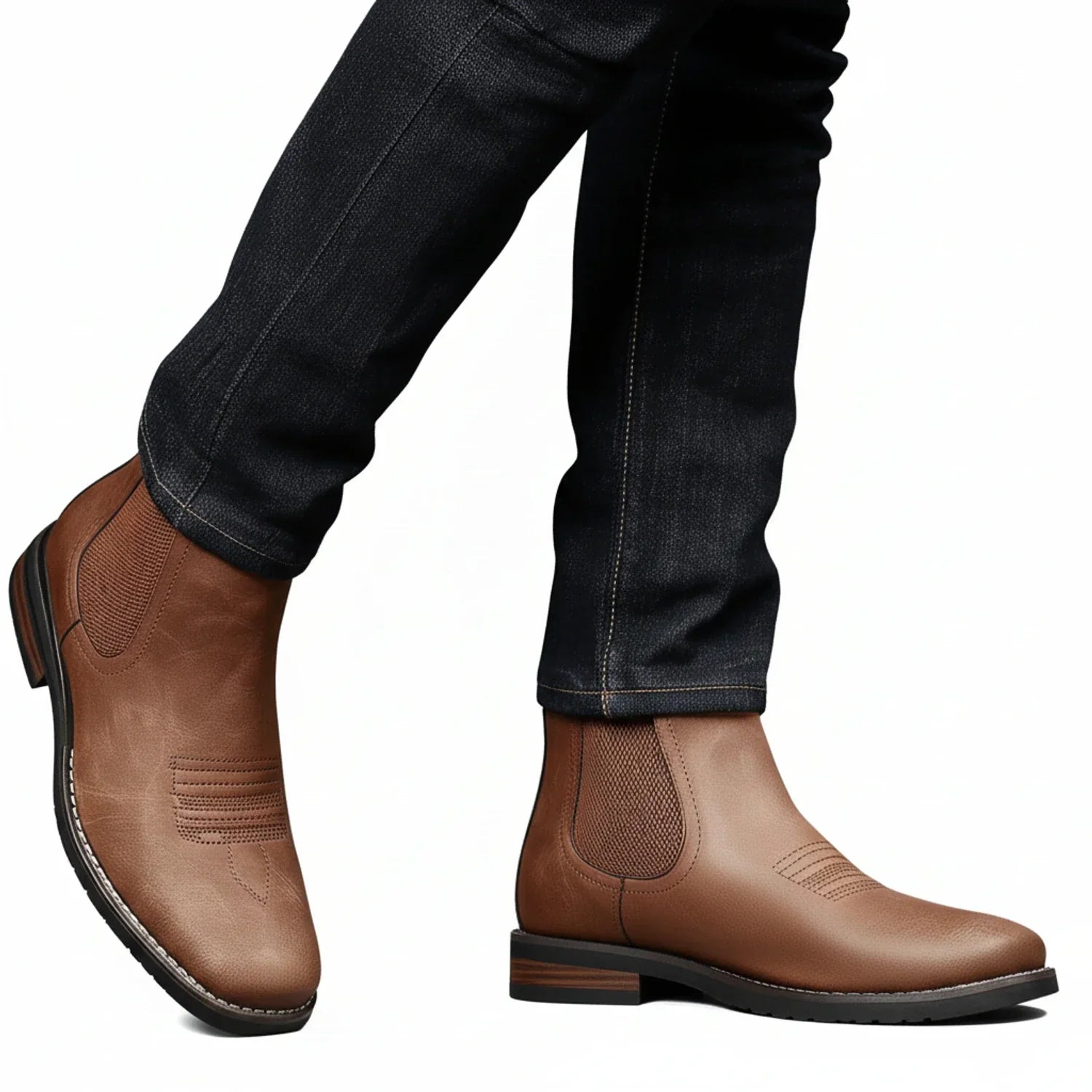 Bram | Men's Suede Chelsea Boot Tan With Elastic Gusset