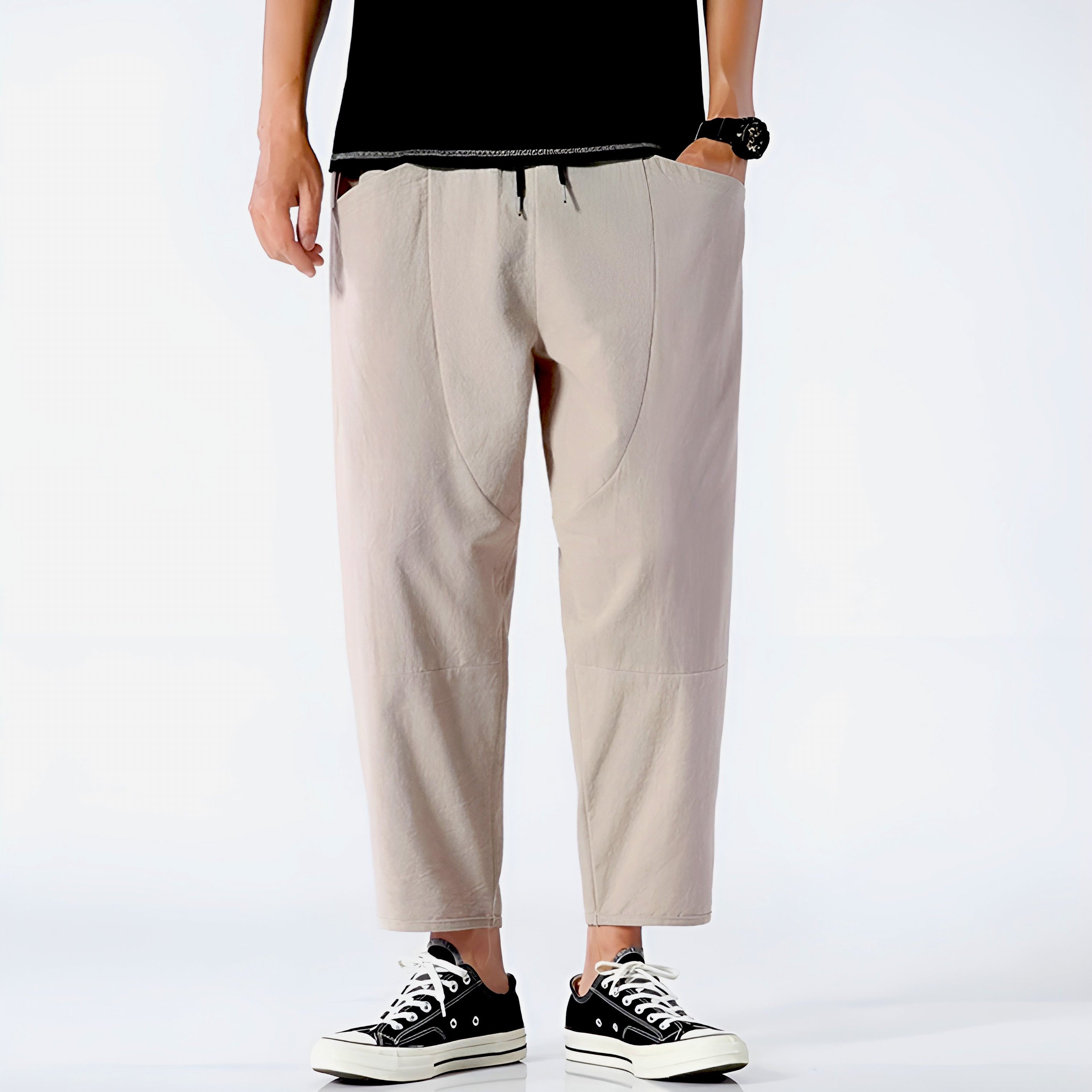 Callum | Men's Relaxed Fit Linen Pants Blue