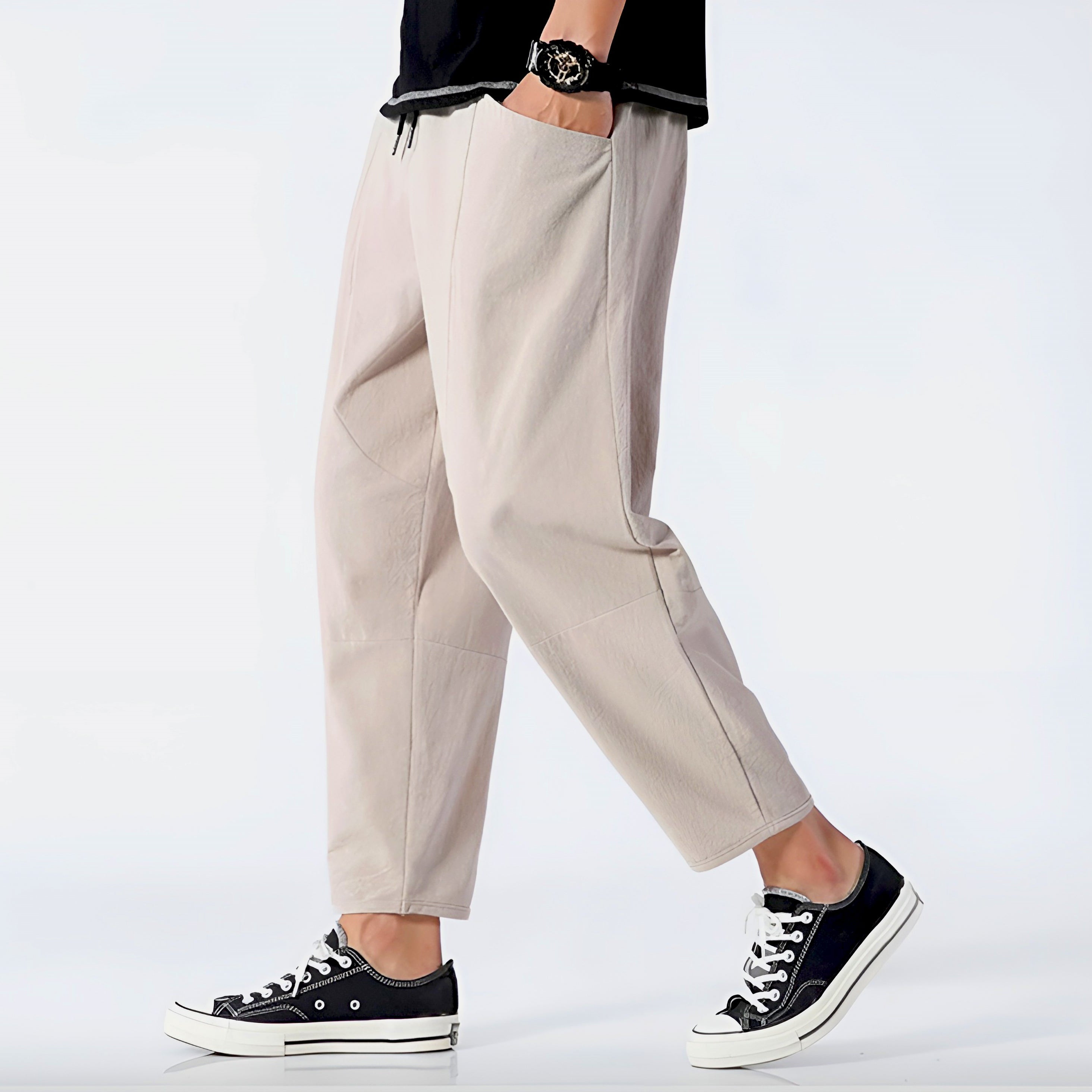 Callum | Men's Relaxed Fit Linen Pants Blue