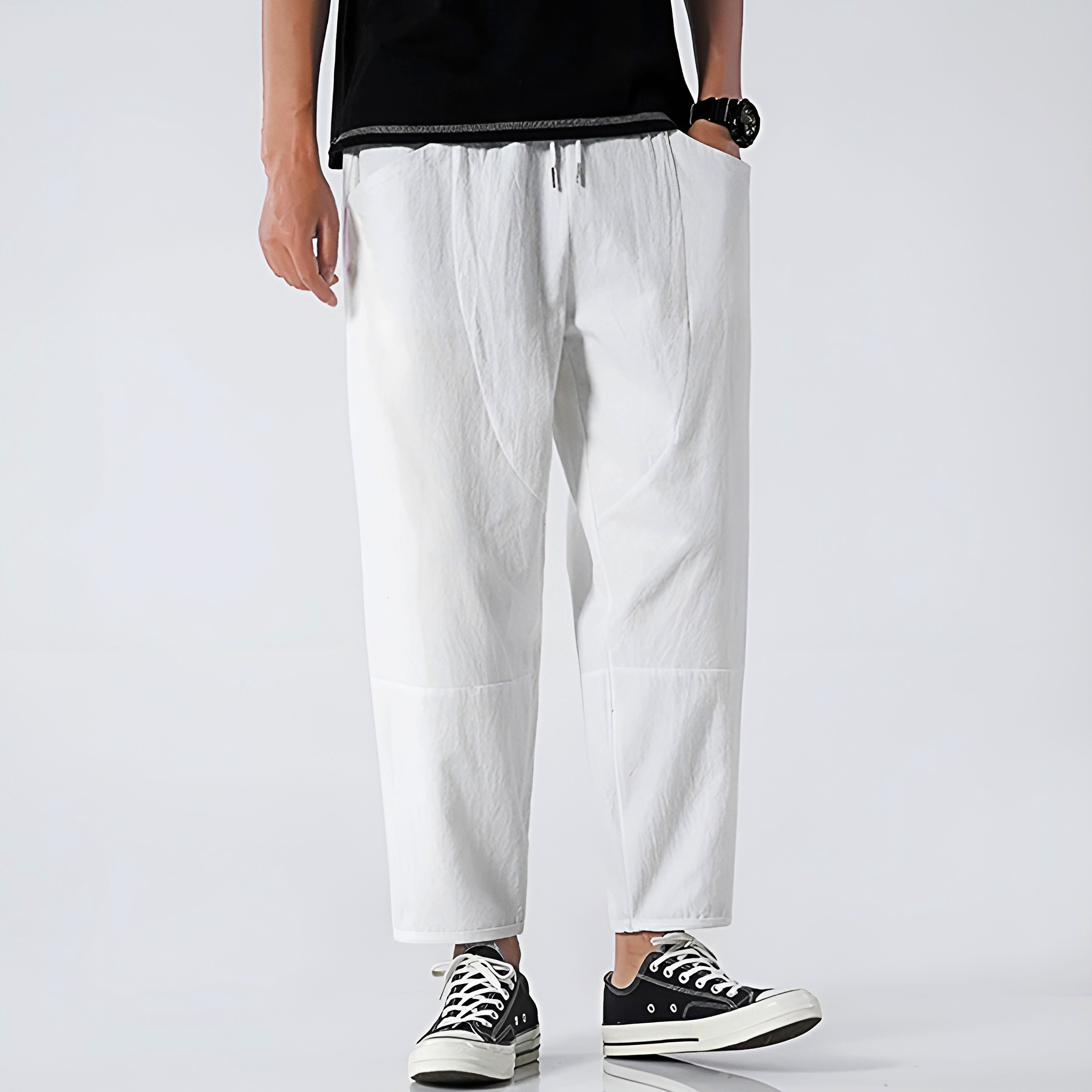 Callum | Men's Relaxed Fit Linen Pants Blue