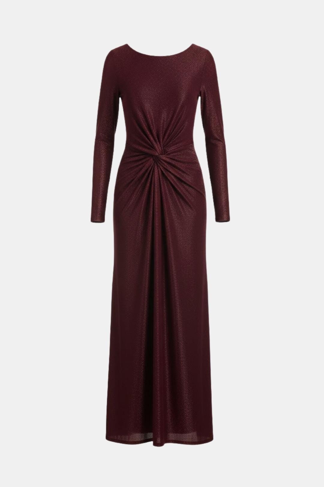 Aria | Women's Long Sleeve Maxi Dress Burgundy Ruched