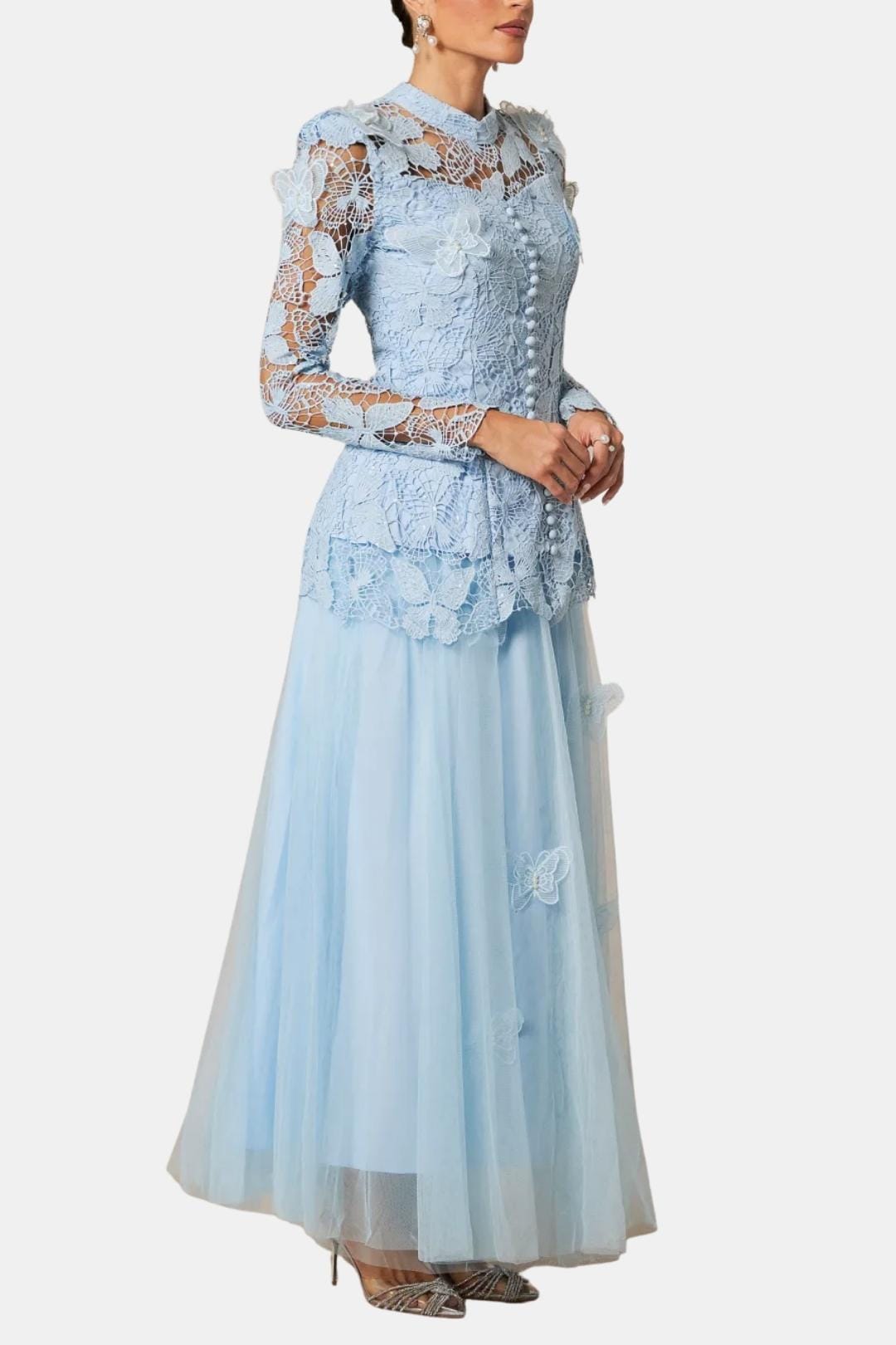 Rue | Women's Long Sleeve Lace Maxi Dress Black