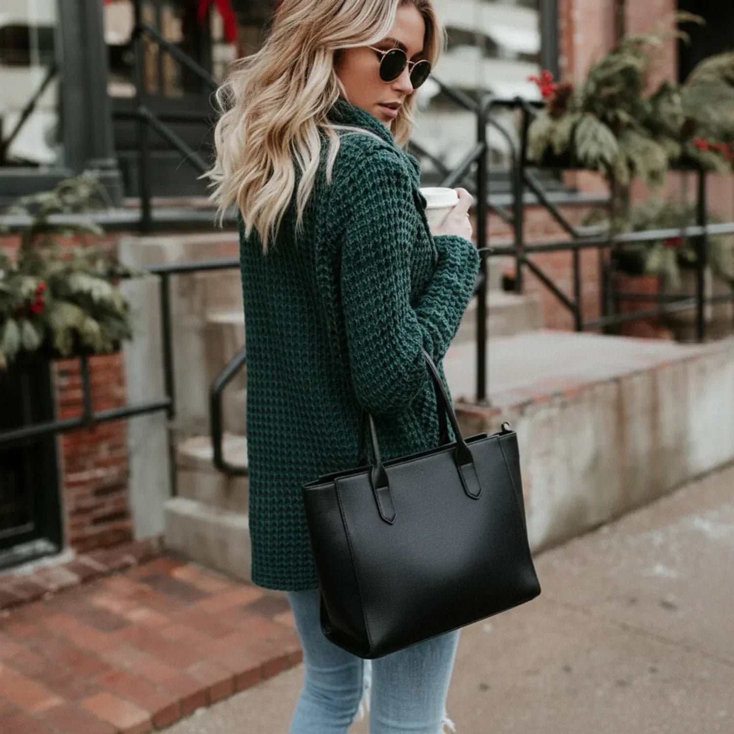 Nina | Women's Oversized Cardigan Sweater Olive Knit Long Sleeve
