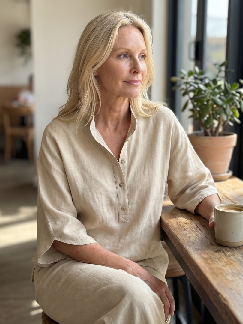 Dama Washington Sibylla women's relaxed linen set - view 14