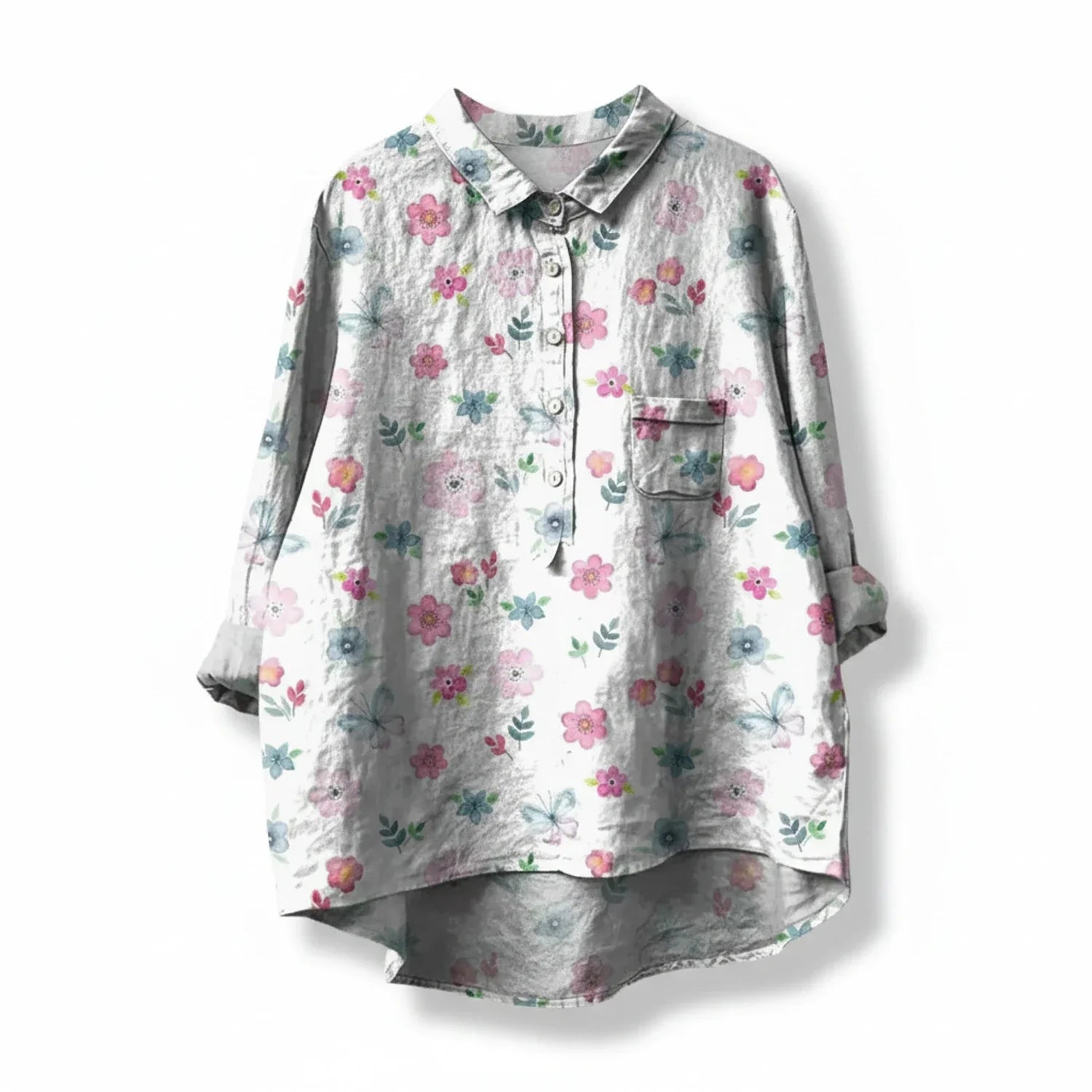 Sage | Women's Floral Print Button Down Shirt Green