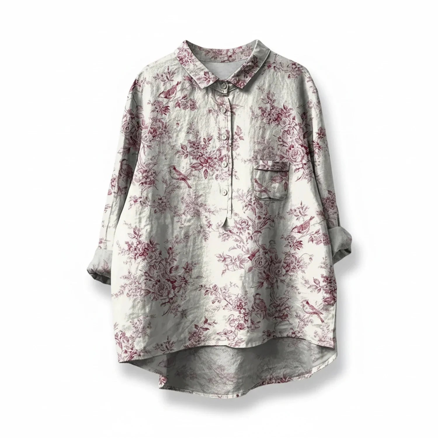 Sage | Women's Floral Print Button Down Shirt Green