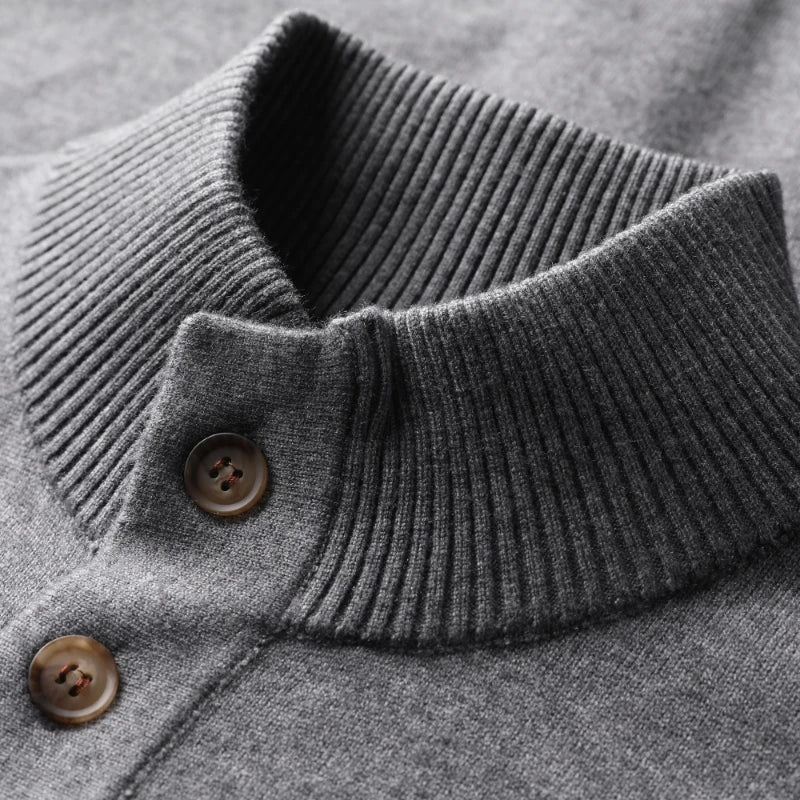 Beau | Men's Button Down Cardigan Sweater Brown Ribbed Knit