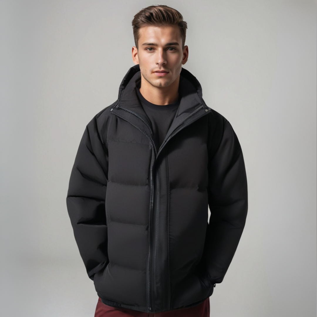 Dama Washington Wallace men's hooded puffer jacket - front view