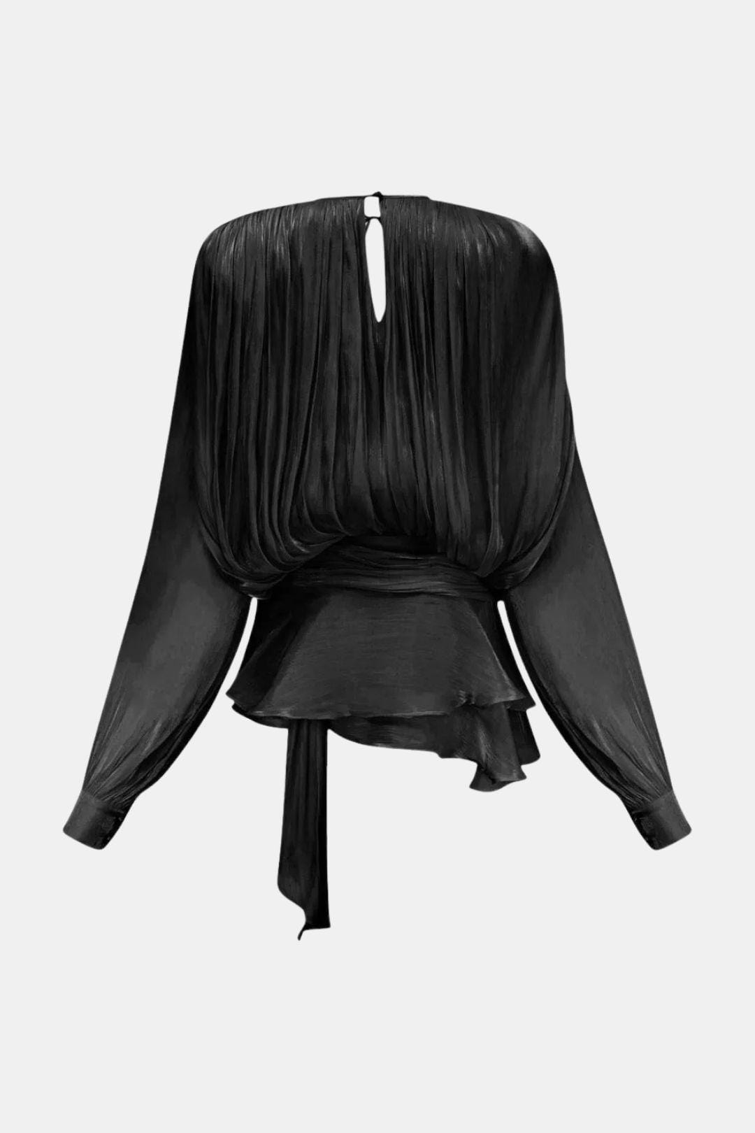 Rue | Women's Chiffon Wrap Top Cream Long Sleeve