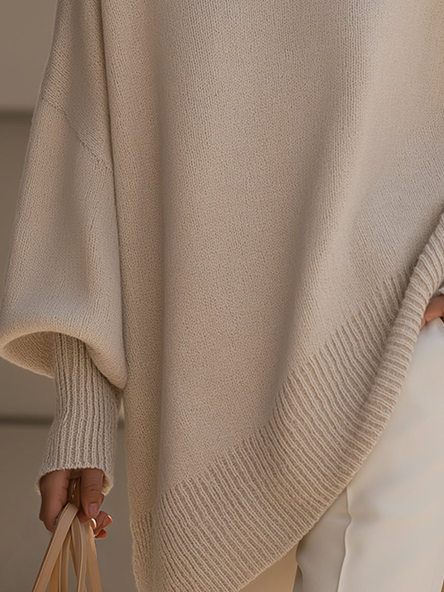 Vera | Women's Oversized Knit Sweater Pink Crew Neck