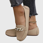 Dama Washington Mia women's chain link loafer cream gold accents - view 3