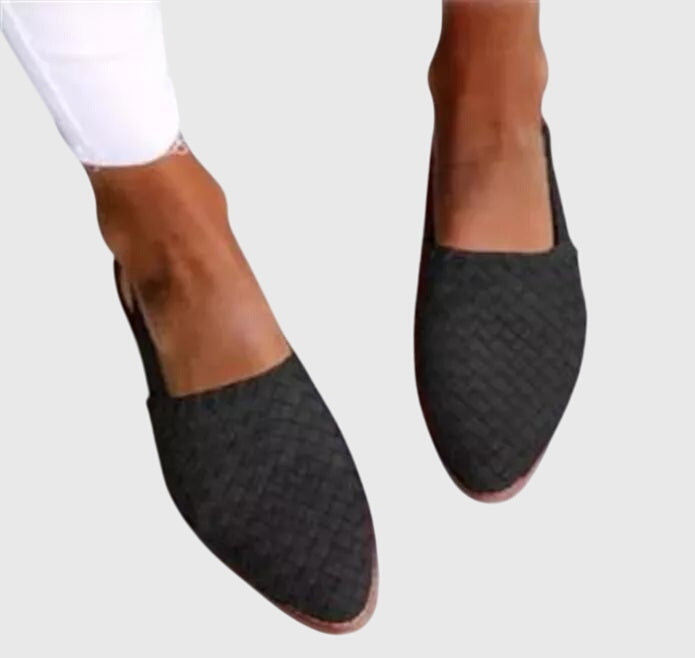 Camille | Women's Woven Loafer Tan Slip On Flat