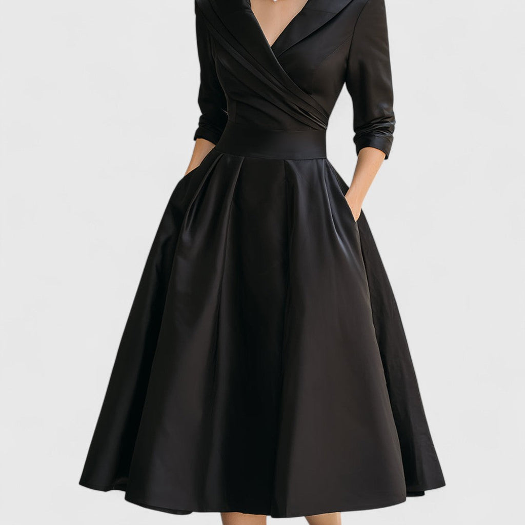 Dama Washington Vera women's a line midi dress navy three quarter sleeve - view 7